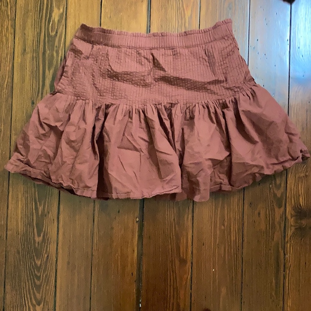 Anthropologie smocked mini skirt with pockets
